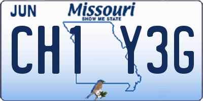 MO license plate CH1Y3G