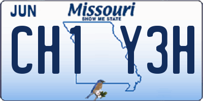 MO license plate CH1Y3H