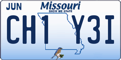 MO license plate CH1Y3I
