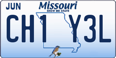 MO license plate CH1Y3L