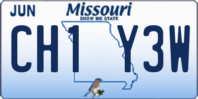 MO license plate CH1Y3W