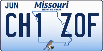 MO license plate CH1Z0F