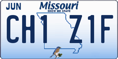 MO license plate CH1Z1F