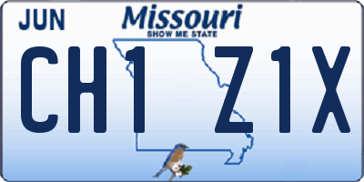 MO license plate CH1Z1X
