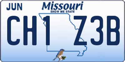 MO license plate CH1Z3B