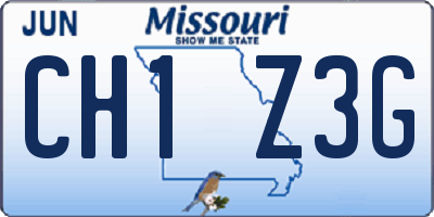 MO license plate CH1Z3G