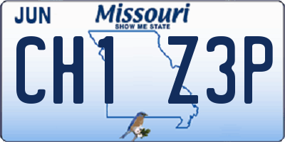 MO license plate CH1Z3P