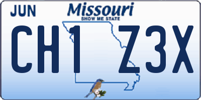 MO license plate CH1Z3X