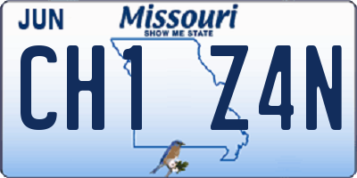 MO license plate CH1Z4N