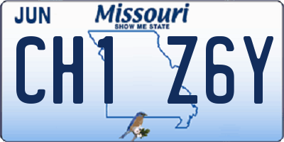 MO license plate CH1Z6Y