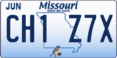 MO license plate CH1Z7X