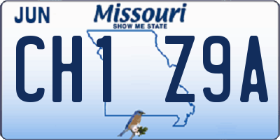 MO license plate CH1Z9A