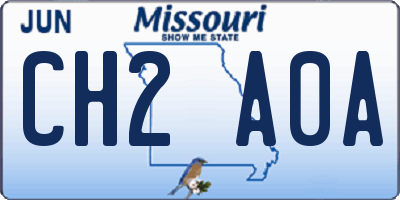 MO license plate CH2A0A