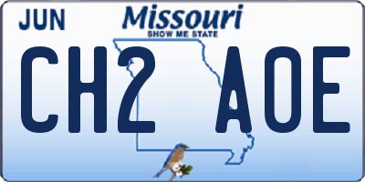 MO license plate CH2A0E
