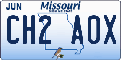 MO license plate CH2A0X