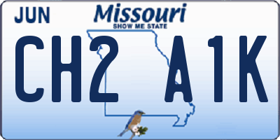 MO license plate CH2A1K