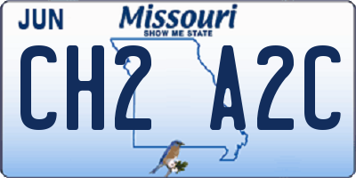 MO license plate CH2A2C