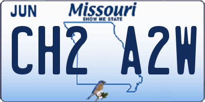 MO license plate CH2A2W