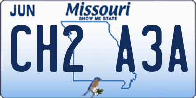 MO license plate CH2A3A