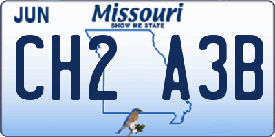 MO license plate CH2A3B