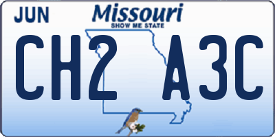 MO license plate CH2A3C