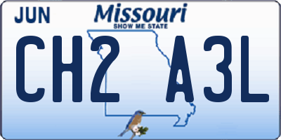 MO license plate CH2A3L