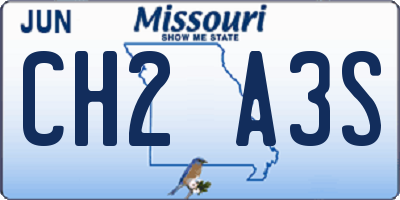 MO license plate CH2A3S