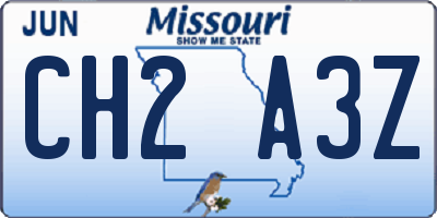 MO license plate CH2A3Z