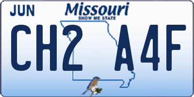 MO license plate CH2A4F