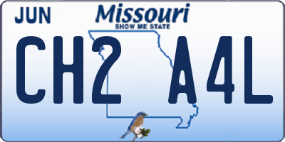 MO license plate CH2A4L