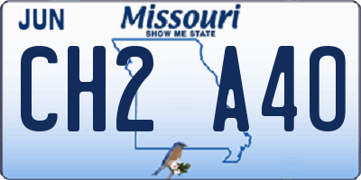 MO license plate CH2A4O