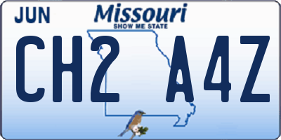MO license plate CH2A4Z