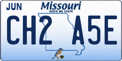 MO license plate CH2A5E