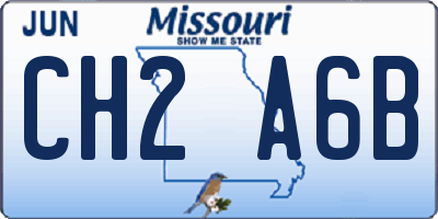 MO license plate CH2A6B