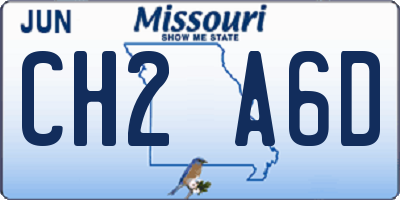 MO license plate CH2A6D