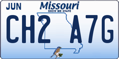 MO license plate CH2A7G