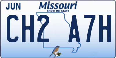 MO license plate CH2A7H