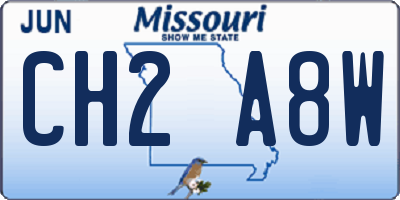 MO license plate CH2A8W