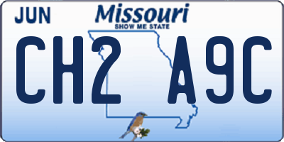 MO license plate CH2A9C