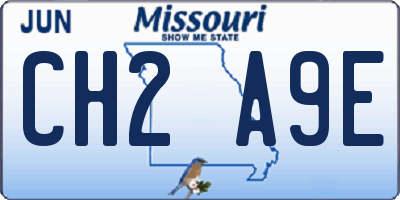 MO license plate CH2A9E