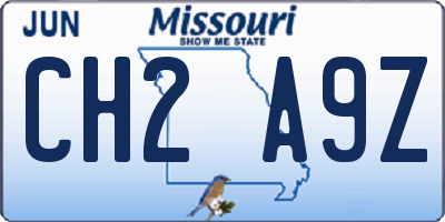 MO license plate CH2A9Z