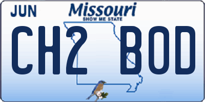 MO license plate CH2B0D
