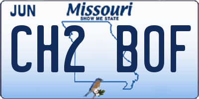 MO license plate CH2B0F