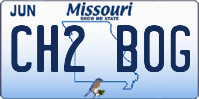 MO license plate CH2B0G