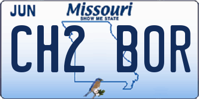 MO license plate CH2B0R
