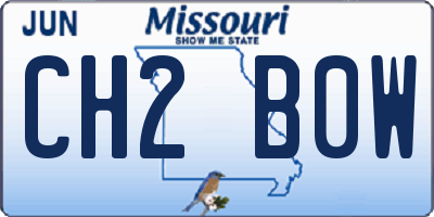 MO license plate CH2B0W