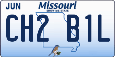MO license plate CH2B1L