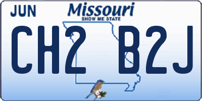 MO license plate CH2B2J
