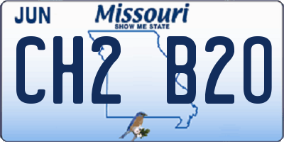 MO license plate CH2B2O