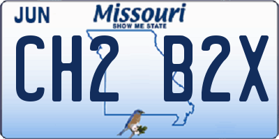 MO license plate CH2B2X